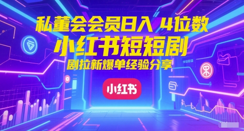 私董会会员日入4位数小红书红果短剧拉新爆单经验分享 图片