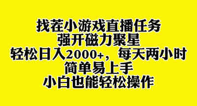 找茬小游戏直播，强开磁力聚星，轻松日入2000+，小白也能轻松上手 图片