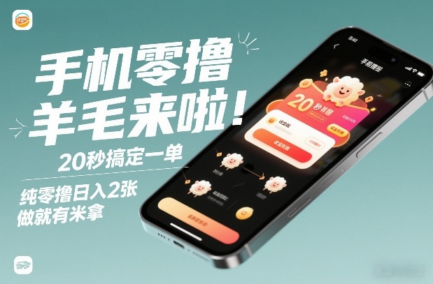 手机零撸薅羊毛来啦！20秒搞定一单，纯零撸日入2张，做就有米拿【揭秘】 图片