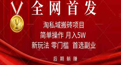 淘私域搬砖项目，利用信息差月入5W，每天无脑操作1小时，后期躺赚 图片