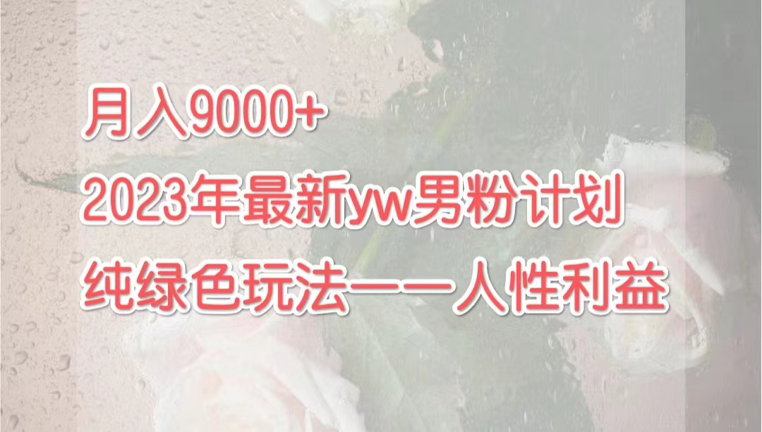 月入9000+2023年9月最新yw男粉计划绿色玩法——人性之利益 图片