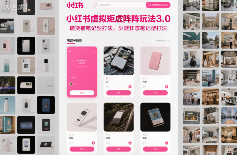 小红书虚拟矩阵玩法3.0，铺货铺笔记型打法，少款狂怼笔记型打法 图片