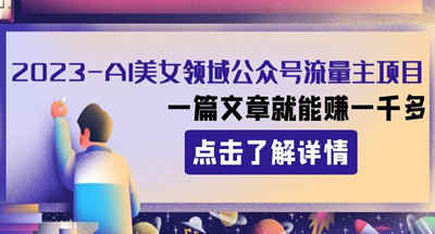 2023AI美女领域公众号流量主项目：一篇文章就能赚一千多 图片