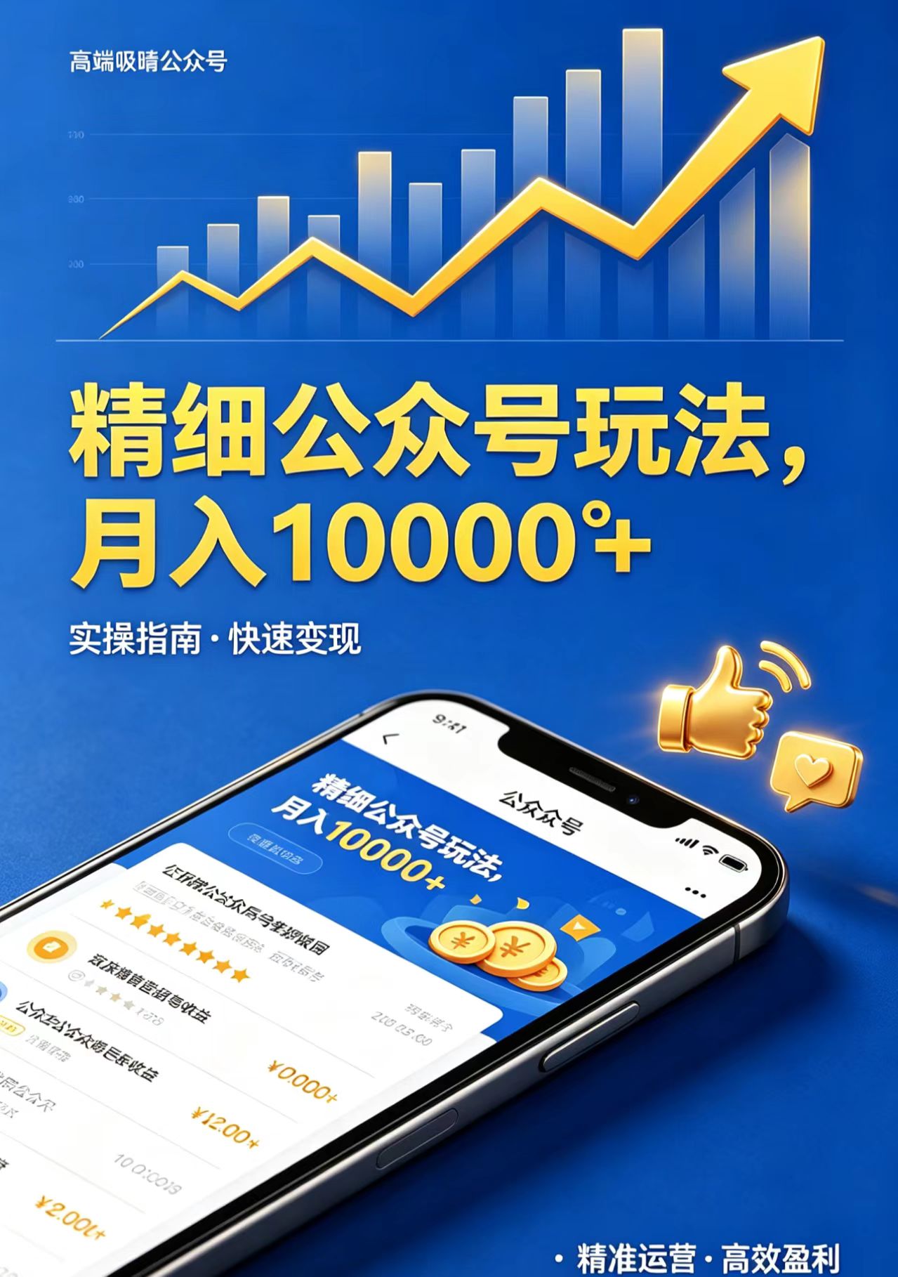 精细公众号玩法，月入10000+，实操指南，快速变现 图片