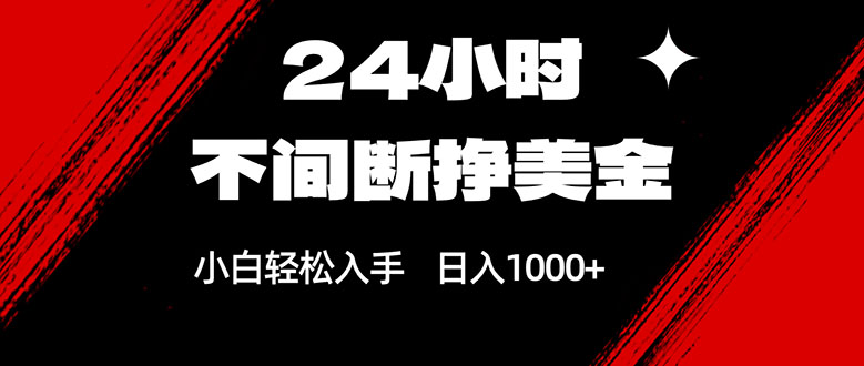 24小时不间断挣美金，小白轻松上手，日入1000+ 图片