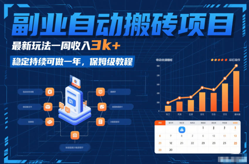 副业自动搬砖项目，最新玩法一周收入3k+，稳定持续可做一年，保姆级教程【揭秘】 图片