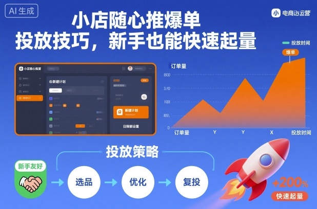 小店随心推爆单投放技巧，新手也能快速起量 图片